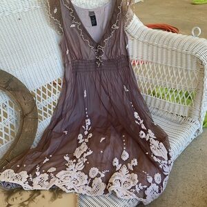 Lithe Laurel Run Dress Anthropologie Embroidered size 4 lithe wedding guest y2k